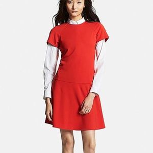NWT UNIQLO Red Flare Short Sleeve Skater Dress